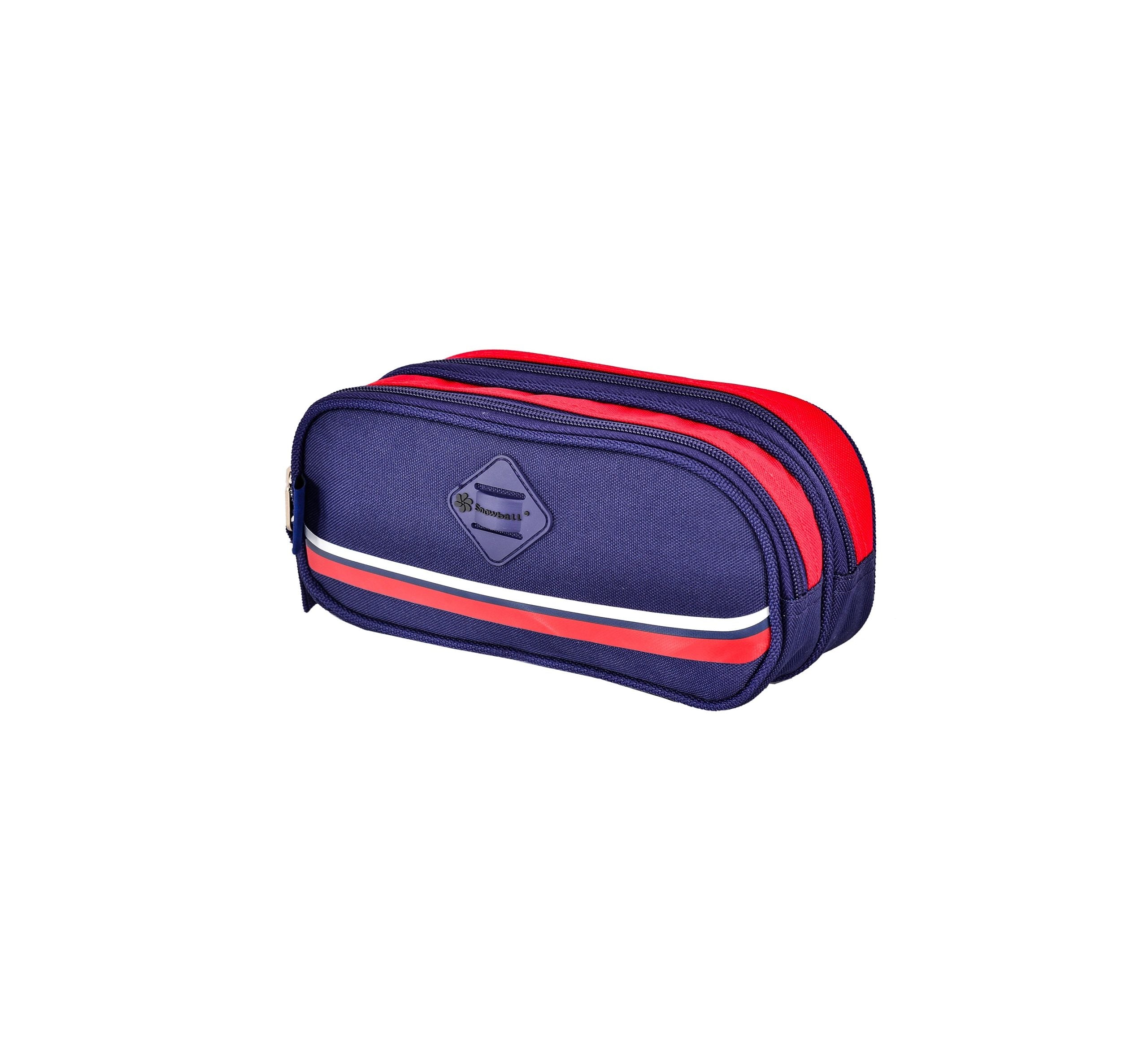 Trousse Scolaire 2 compartiments bleu/rouge