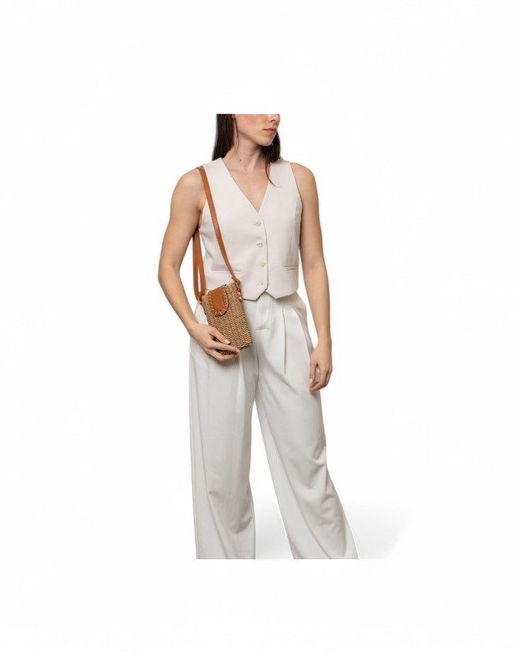 Sac bandoulière paille pour smartphone Flora&Co