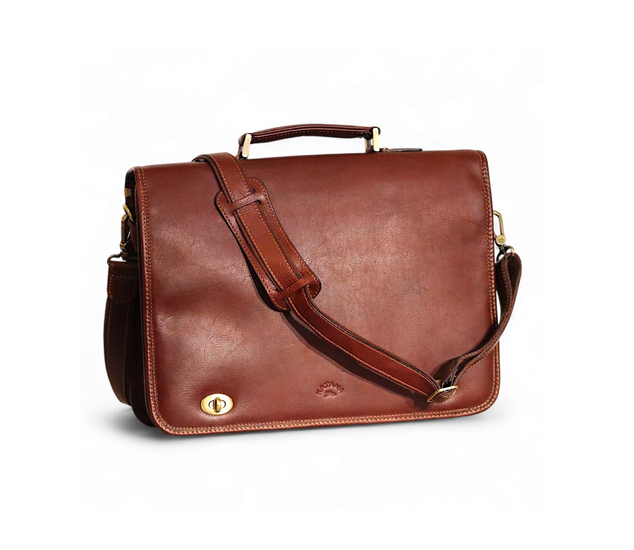 Serviette en cuir 2 soufflets Lexington de Katana