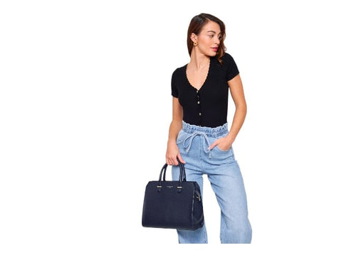 sac à main cabas pour femme Elise noir - vue porté main