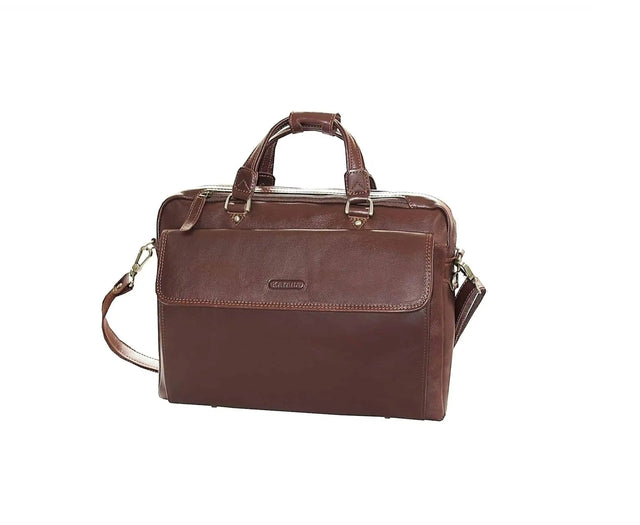 cartable en cuir gras katana marron