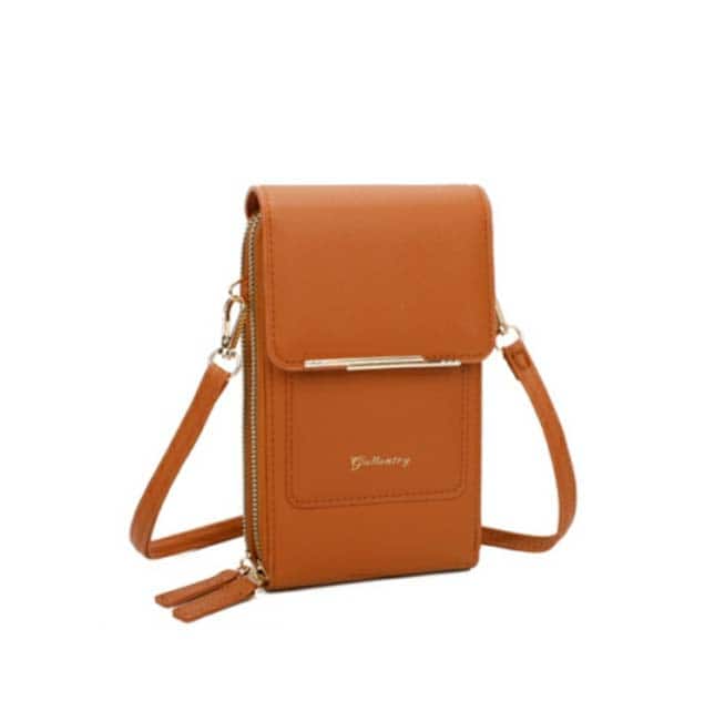 pochette bandoulière pour téléphone portable marron