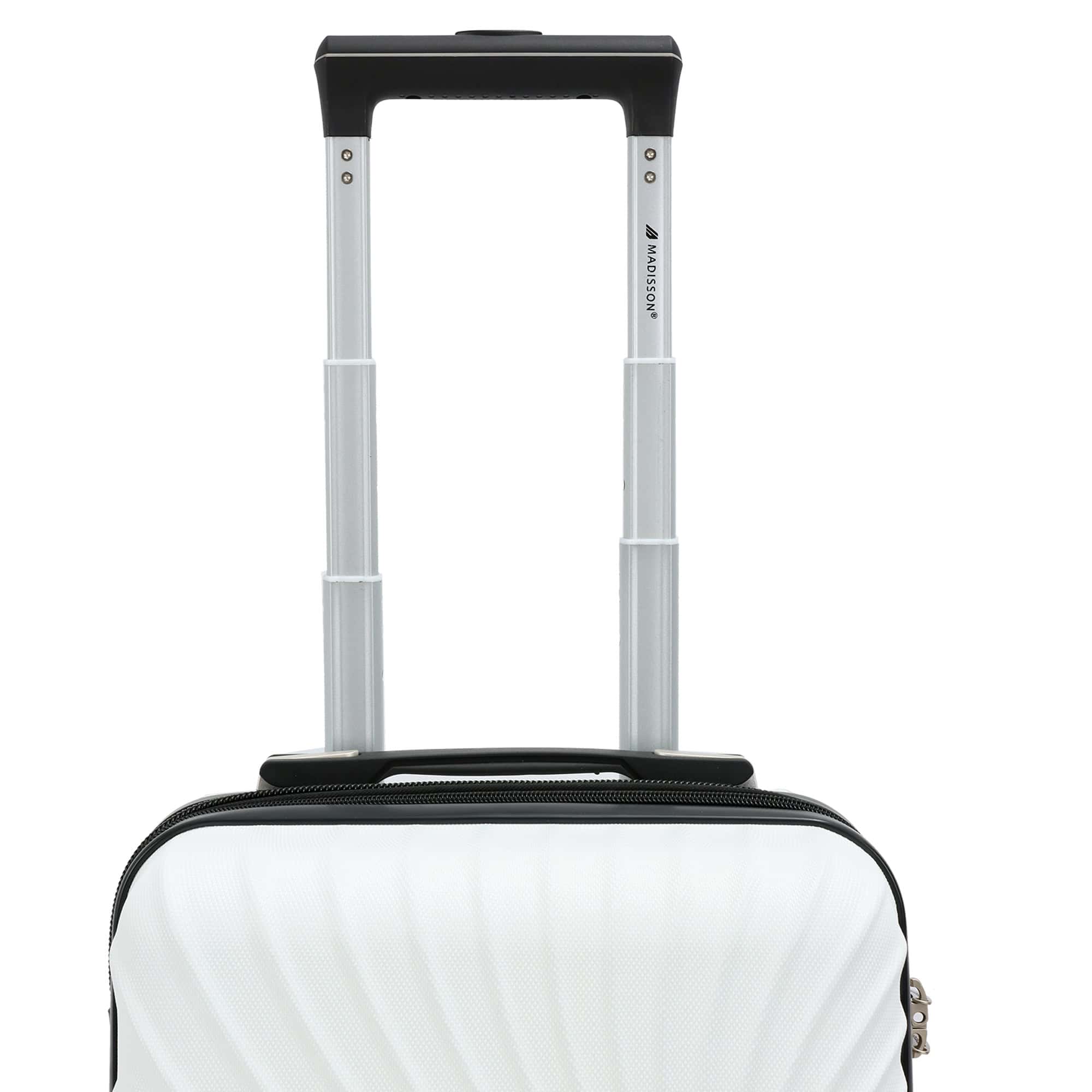 valise cabine sous siege easyjet 45x33x20 cm blanc- vue de poignée télescopique