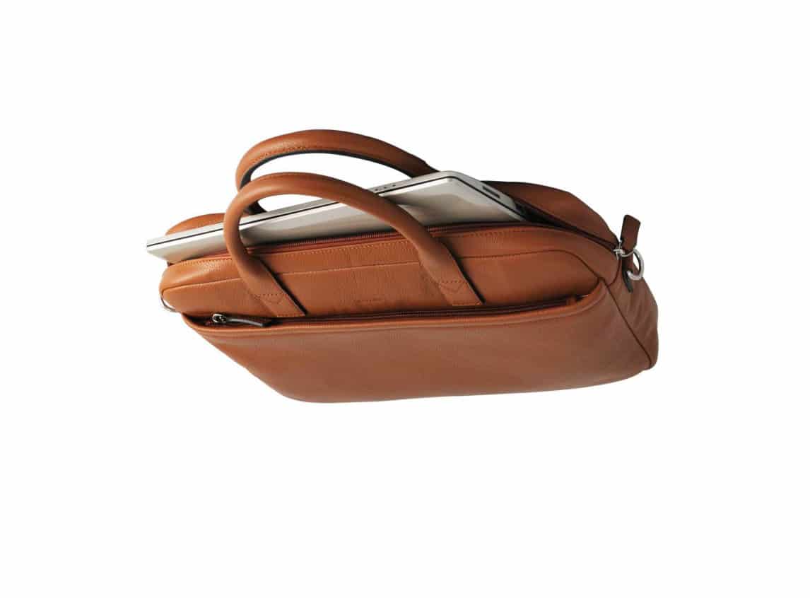 cartable en cuir pour pc 13 pouces katana camel