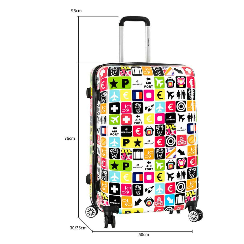 Valise rigide 77 cm Madisson 36820T- vue dimensions