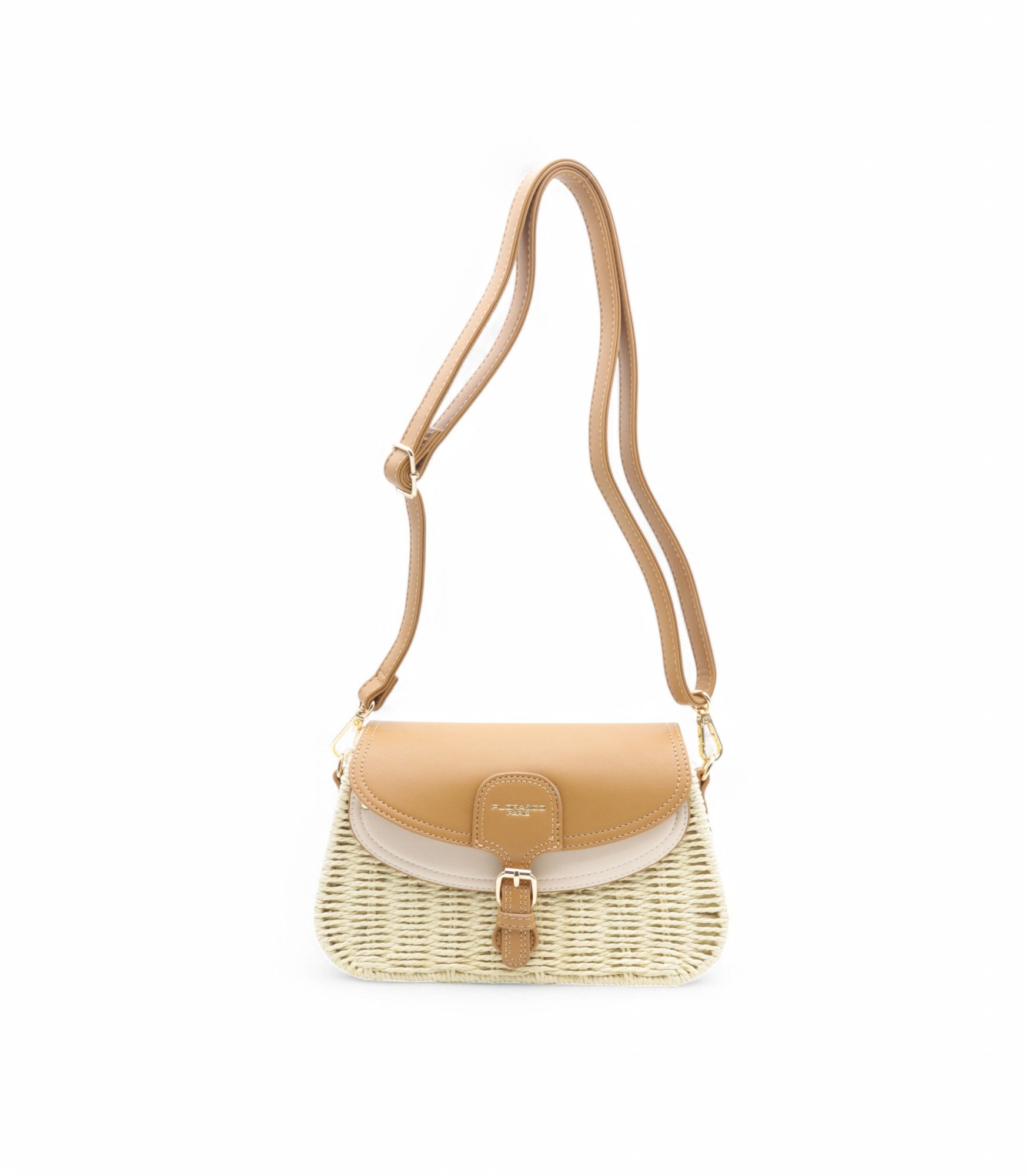 Sac bandoulière en paille Calvi de Flora&Co beige