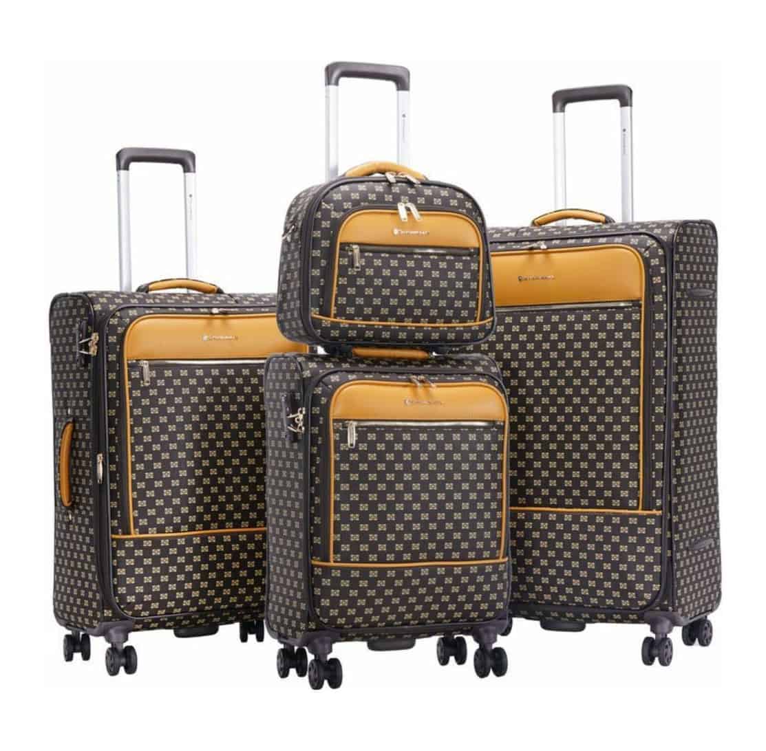 ensemble de 3 valises semi rigides et vanity marron