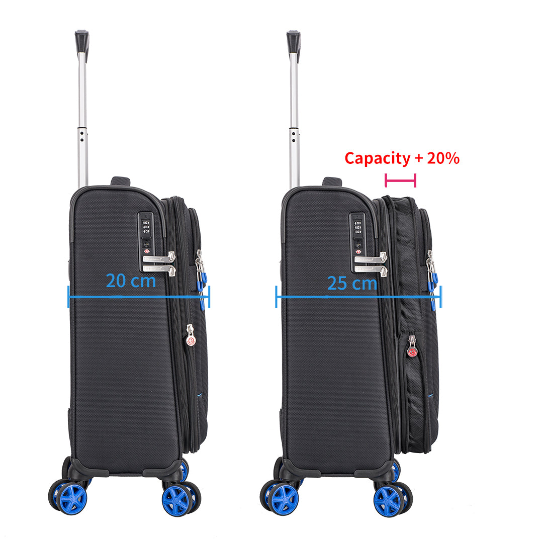 valise cabine 57 cm recyclée à fermeture anti vol z