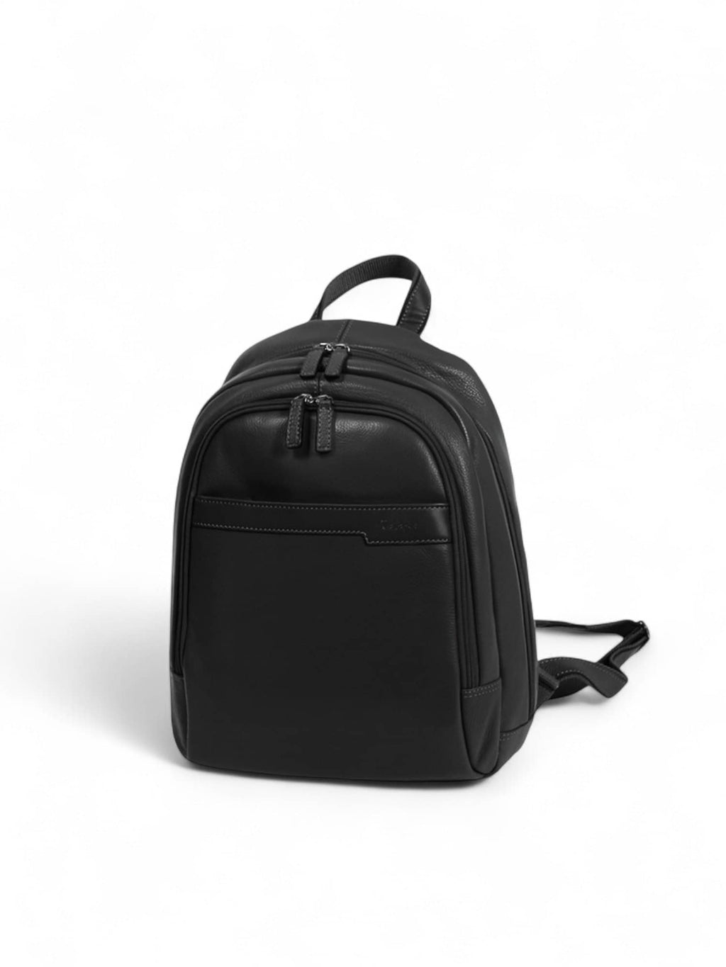 Sac à dos en cuir grainé pour homme et femme Katana 69308 noir - vue de face