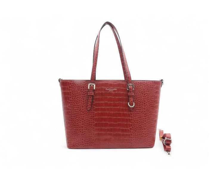 sac cabas xl pour femme Livia bordeaux - vue de face