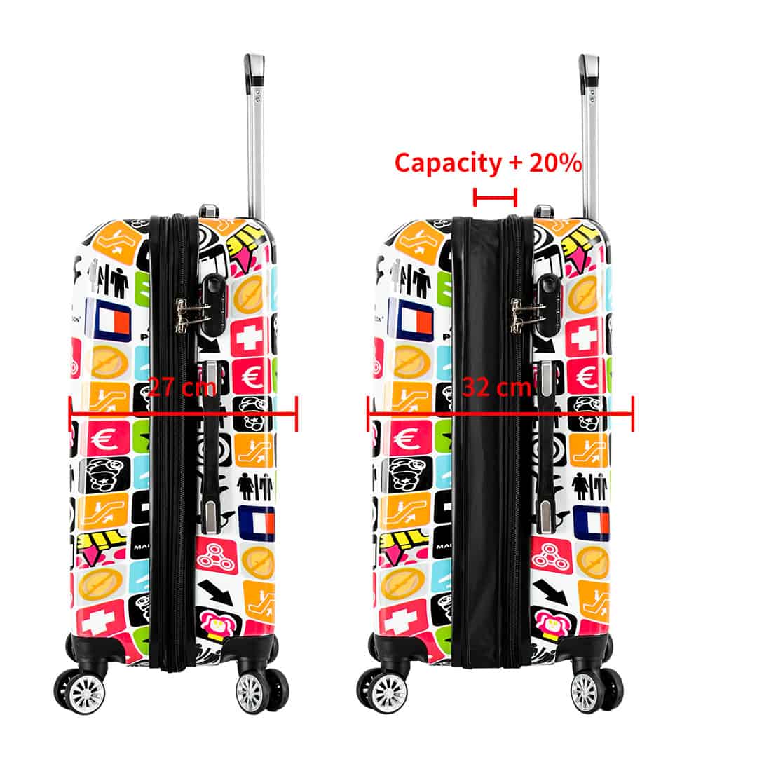 valise rigide 67 cm Madisson Travel Picto- vue de profil d'extension
