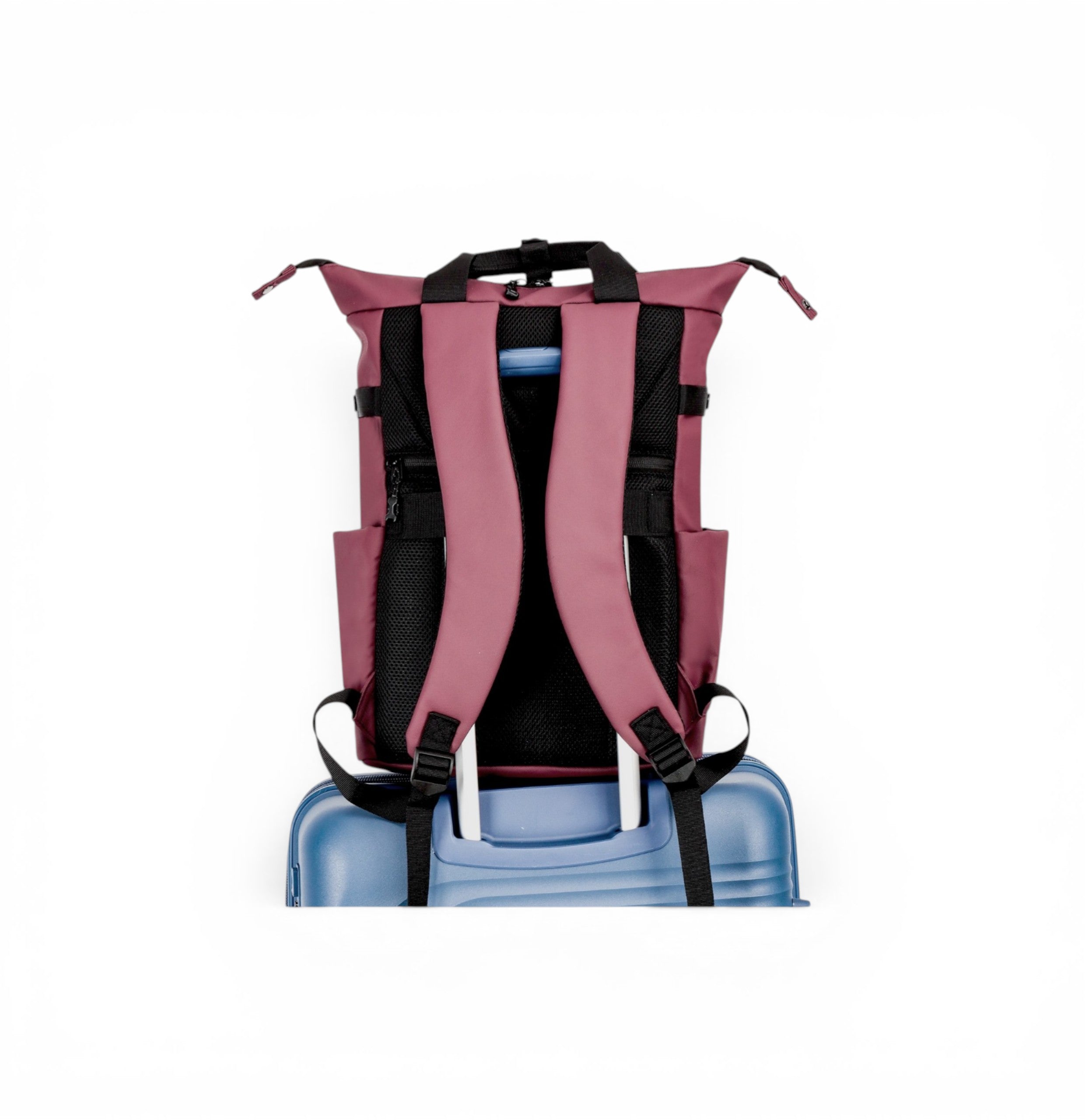 Sac à dos ordinateur 15 pouces UrbanCity, idéal pour travail et voyage, en coloris rose avec poches.