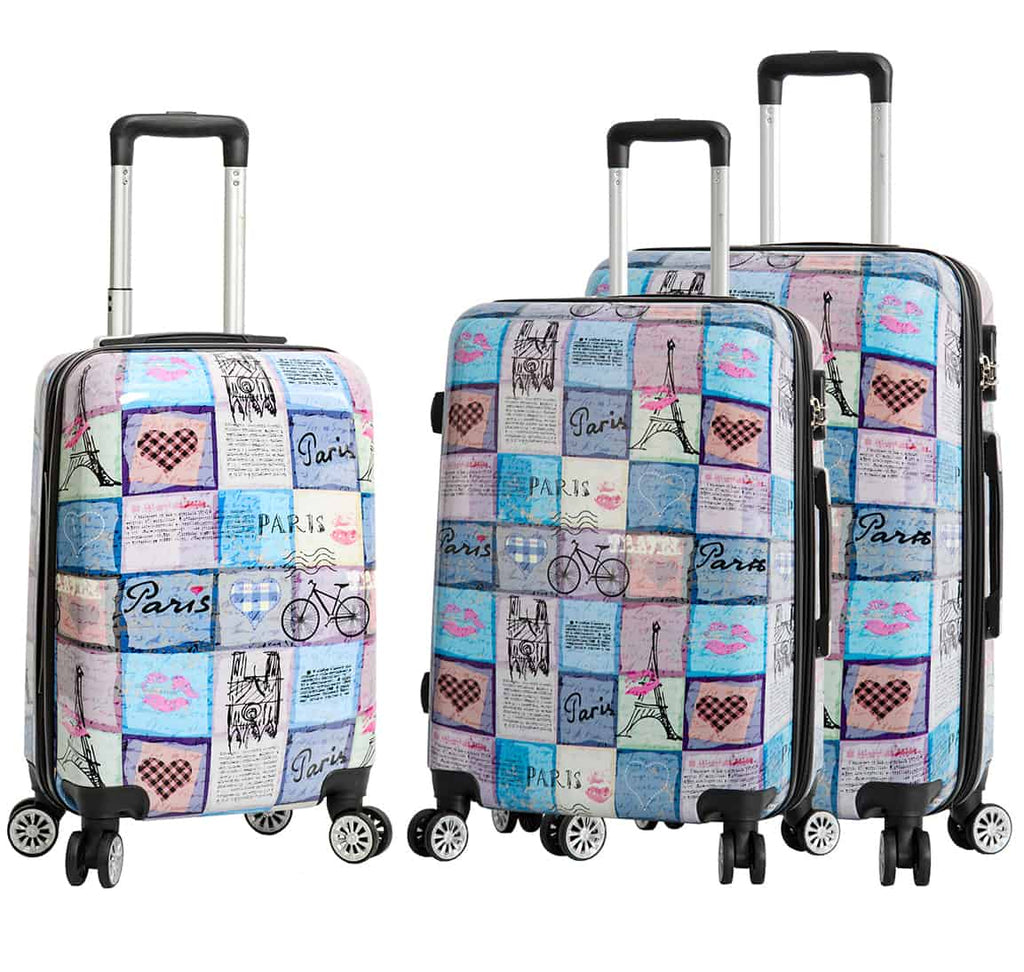 LOT DE 3 VALISES RIGIDES PARIS BLUE MADISSON