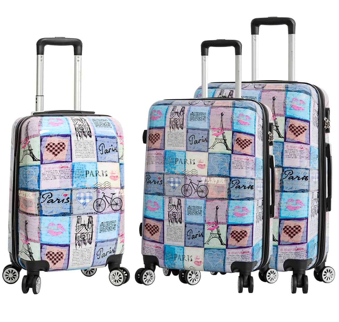 LOT DE 3 VALISES RIGIDES PARIS BLUE MADISSON