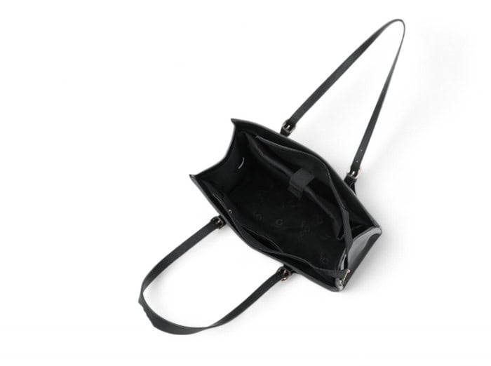Grand sac cabas A4 et PC pratique, Idéal cours et bureau noir- vue ouvert