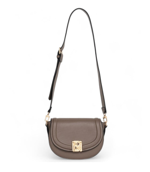 sac à bandoulière demi lune pour femme Elise taupe