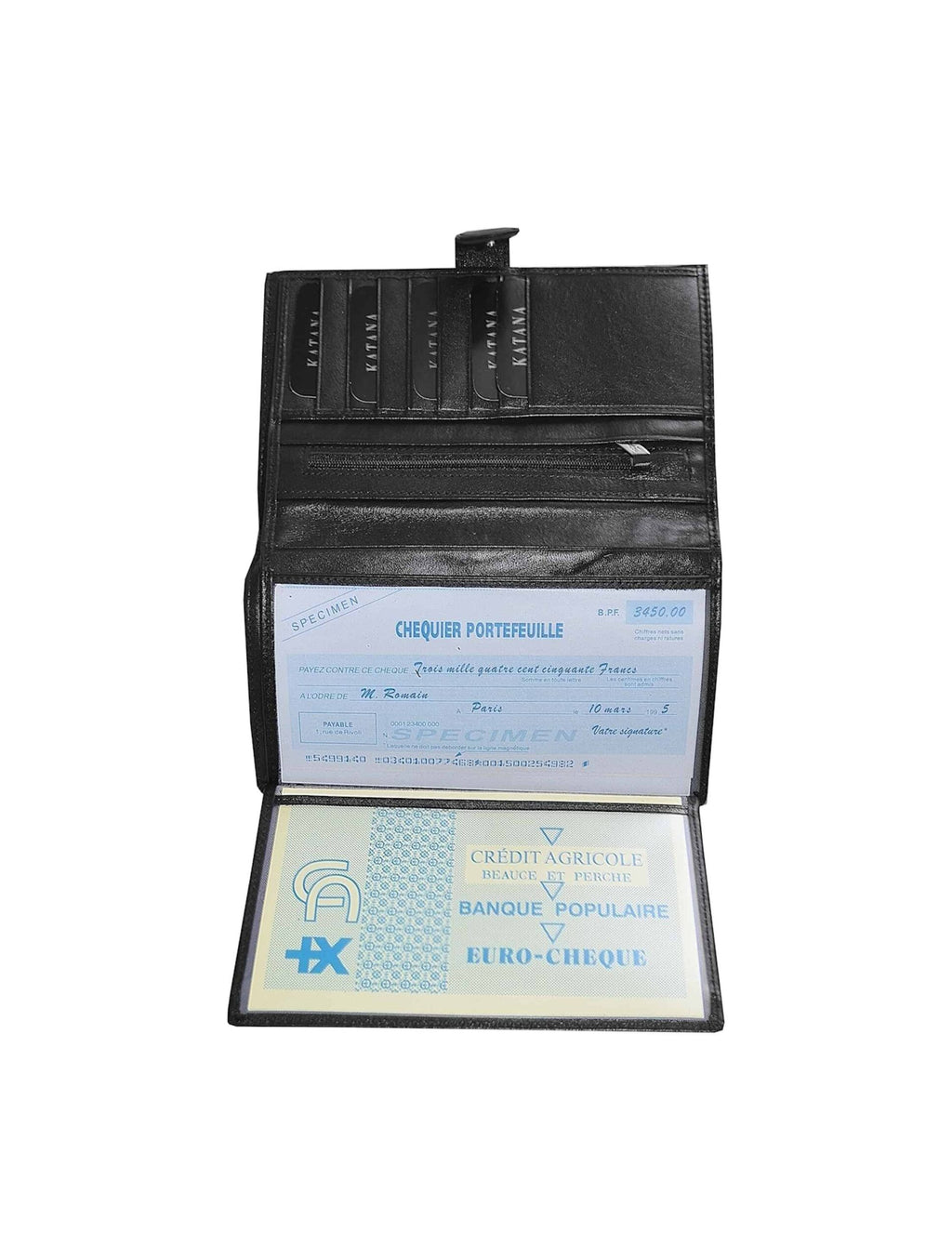 Portefeuille, porte chéquier en cuir