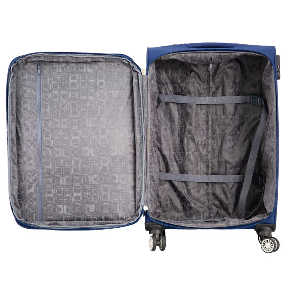 Lot 3 valises souples S/M/L à 4 roues Madisson intérieur