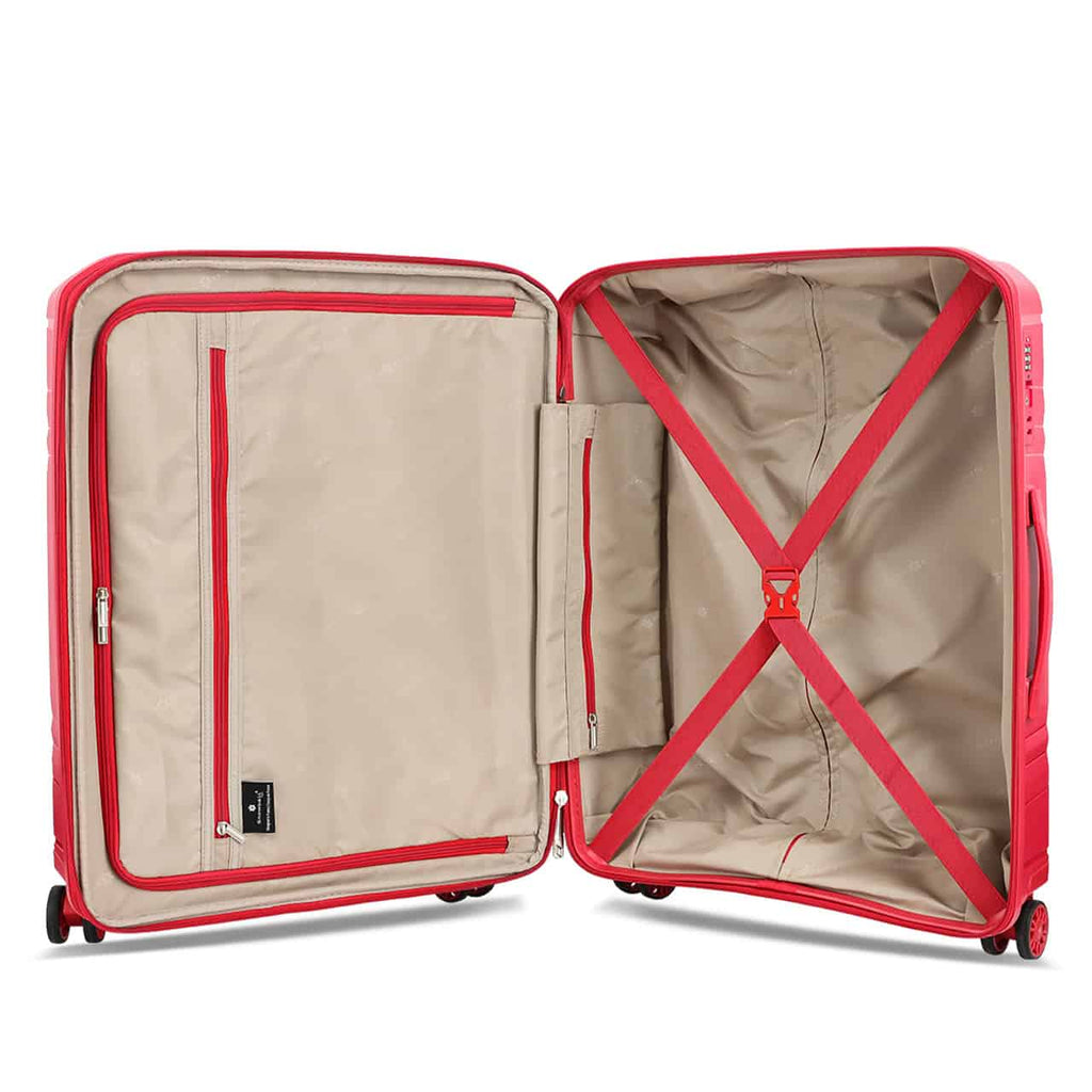 Vue intérieure valise cabine extensible rouge Snowball 55 cm