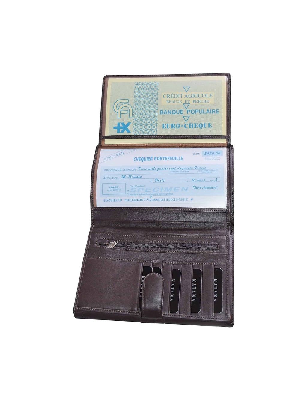 Portefeuille, porte chéquier en cuir