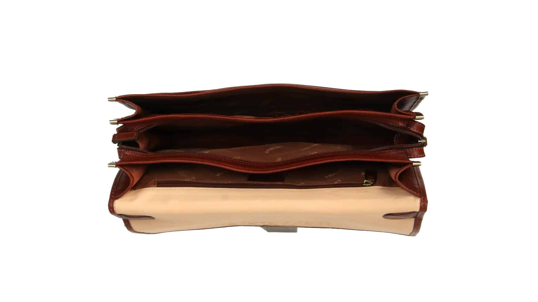 cartable en cuir 3 soufflets Katana pas cher 31039V
