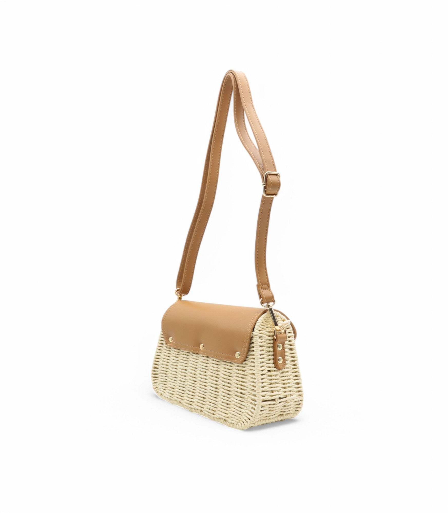 Sac bandoulière en paille Calvi de Flora & Co beige