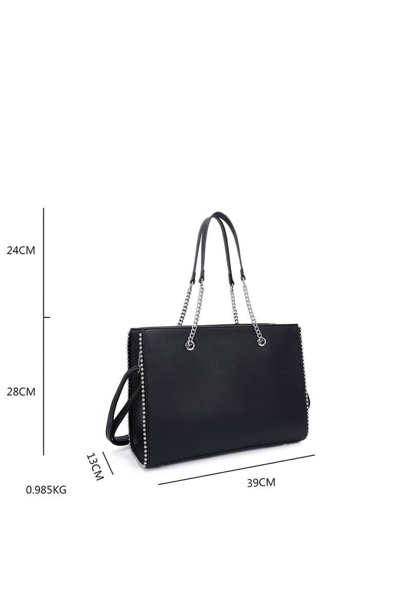 Sac à main cabas A4 à chaînettes pour femme