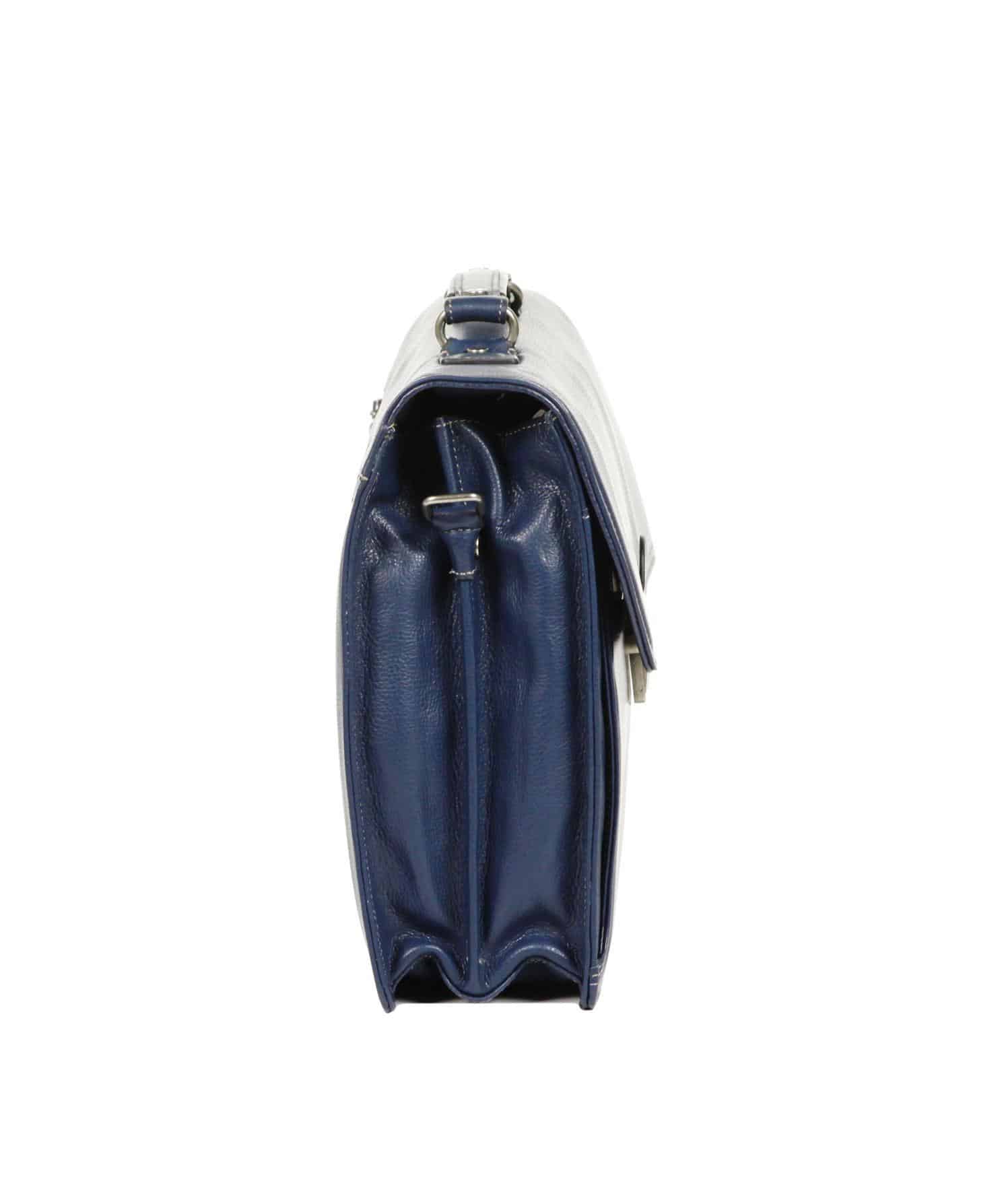 Cartable en cuir grainé 2 soufflets Premier