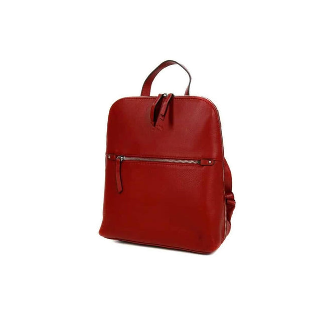 sac à dos en cuir lisse rouge pour femme Katana