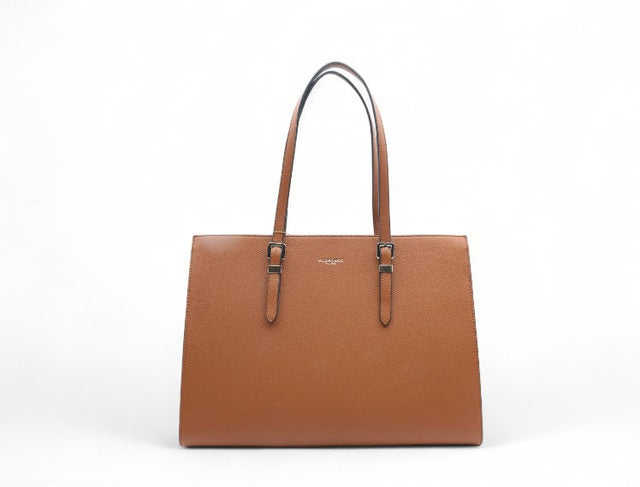 sac cabas porté épaule format A4 Alba camel - vue de face