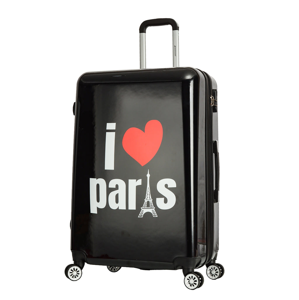 grande valise rigide love paris noir