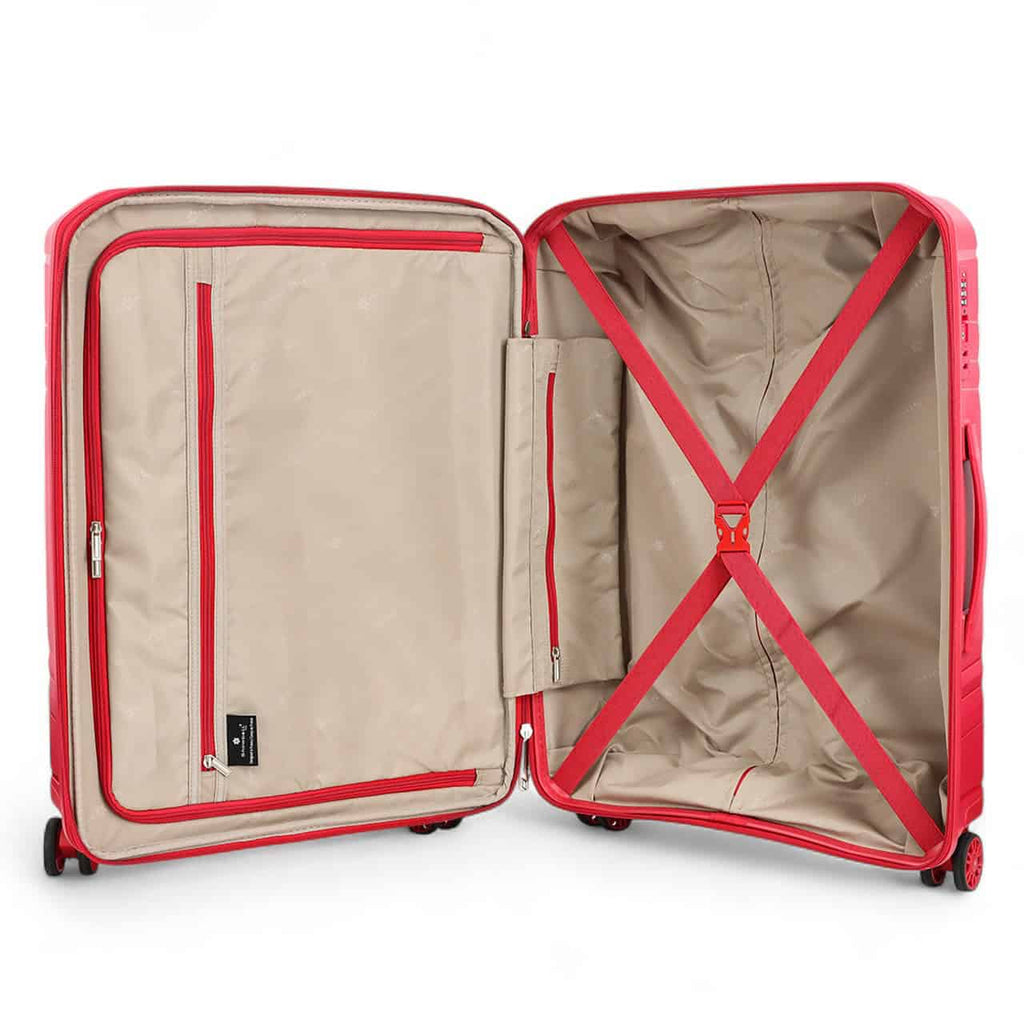 vue intérieur de la vue de face de la valise rigide 65 cm extensible en polypropylène Snowball