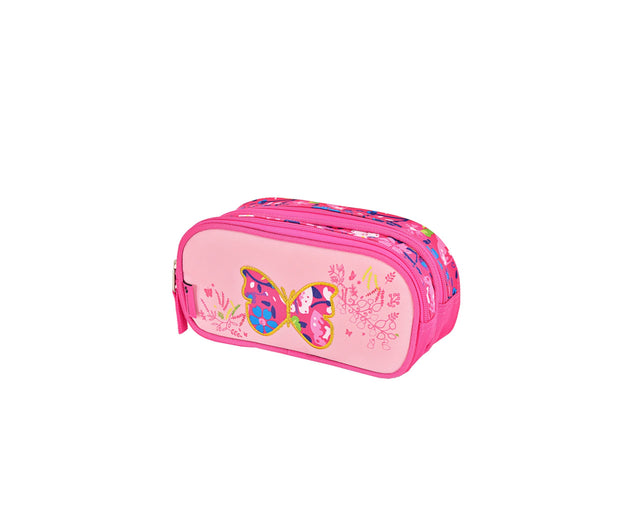 Trousse Scolaire Rose Papillon pour Fille Snowball