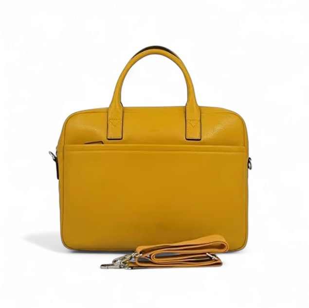 serviette en cuir 15 pouces pour femme Katana jaune- vue de face