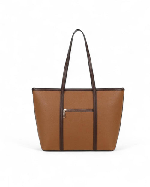 Sac à main cabas A4 épaule gallantry marron- vue de dos