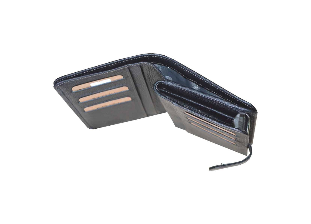 portefeuille en cuir noir pour femme 95124