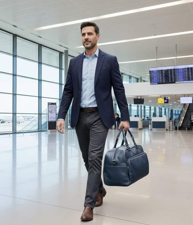 sac de voyage en cuir sauvage 42 cm Katana 81639 bleu