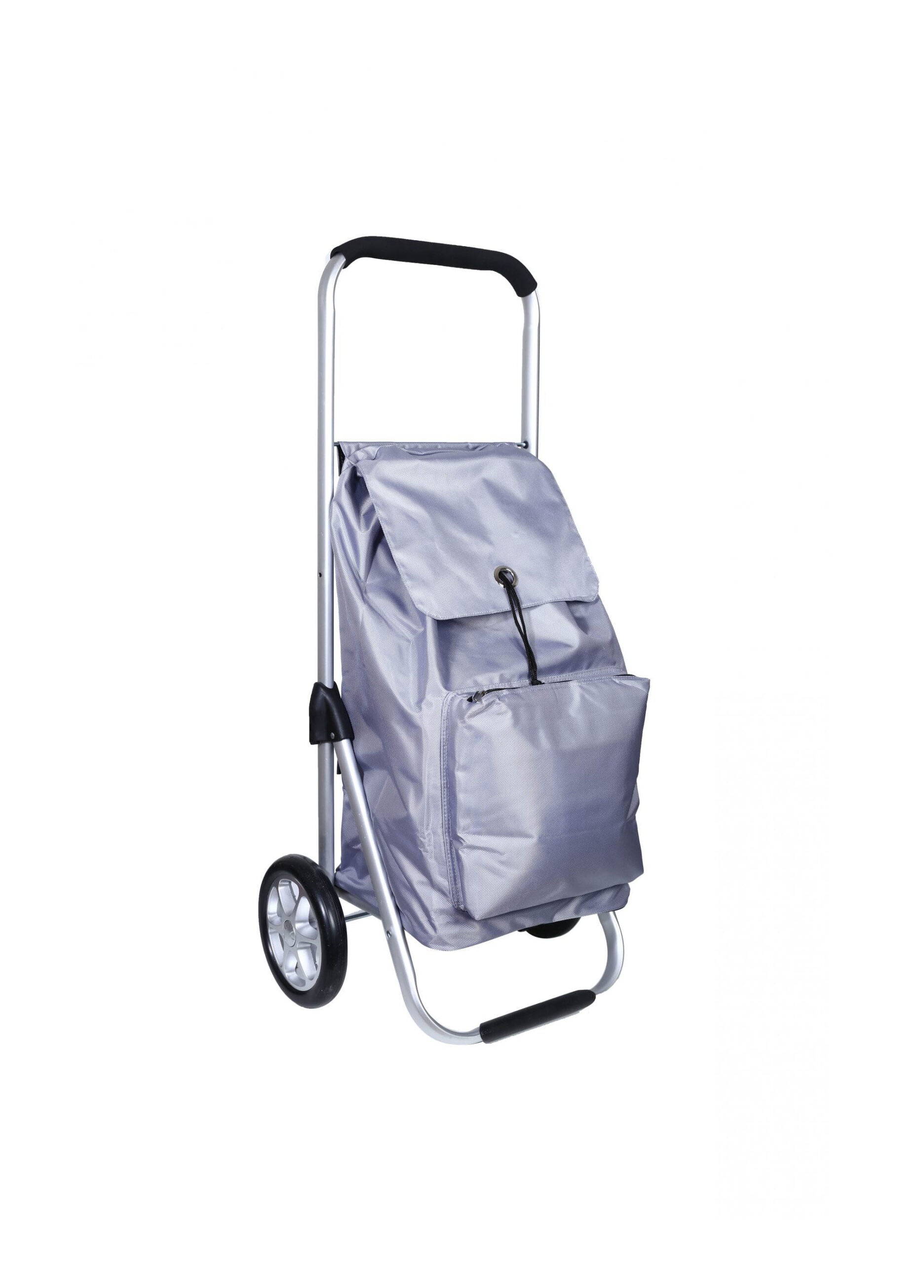 chariot de courses de marché gris