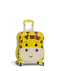 Sac à roulettes enfant girafe jaune avec visage mignon, design ludique et pratique.