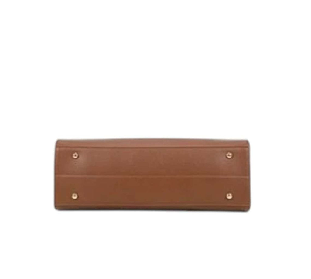 Sac à main cabas format A4 pour femme gallantry marron- vu de bas