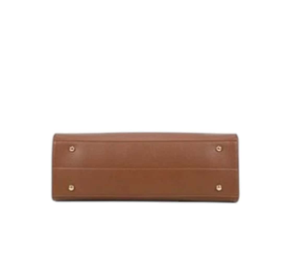 Sac à main cabas format A4 pour femme gallantry marron- vu de bas
