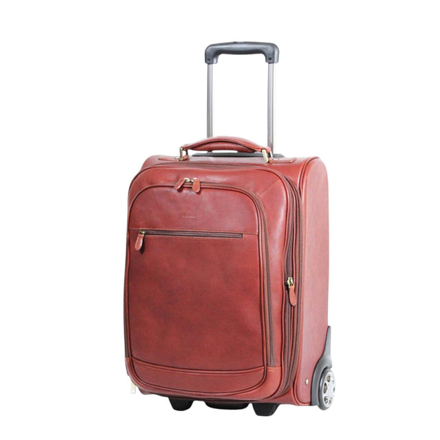 valise cabine en cuir 55 cm business Katana Ka014 marron