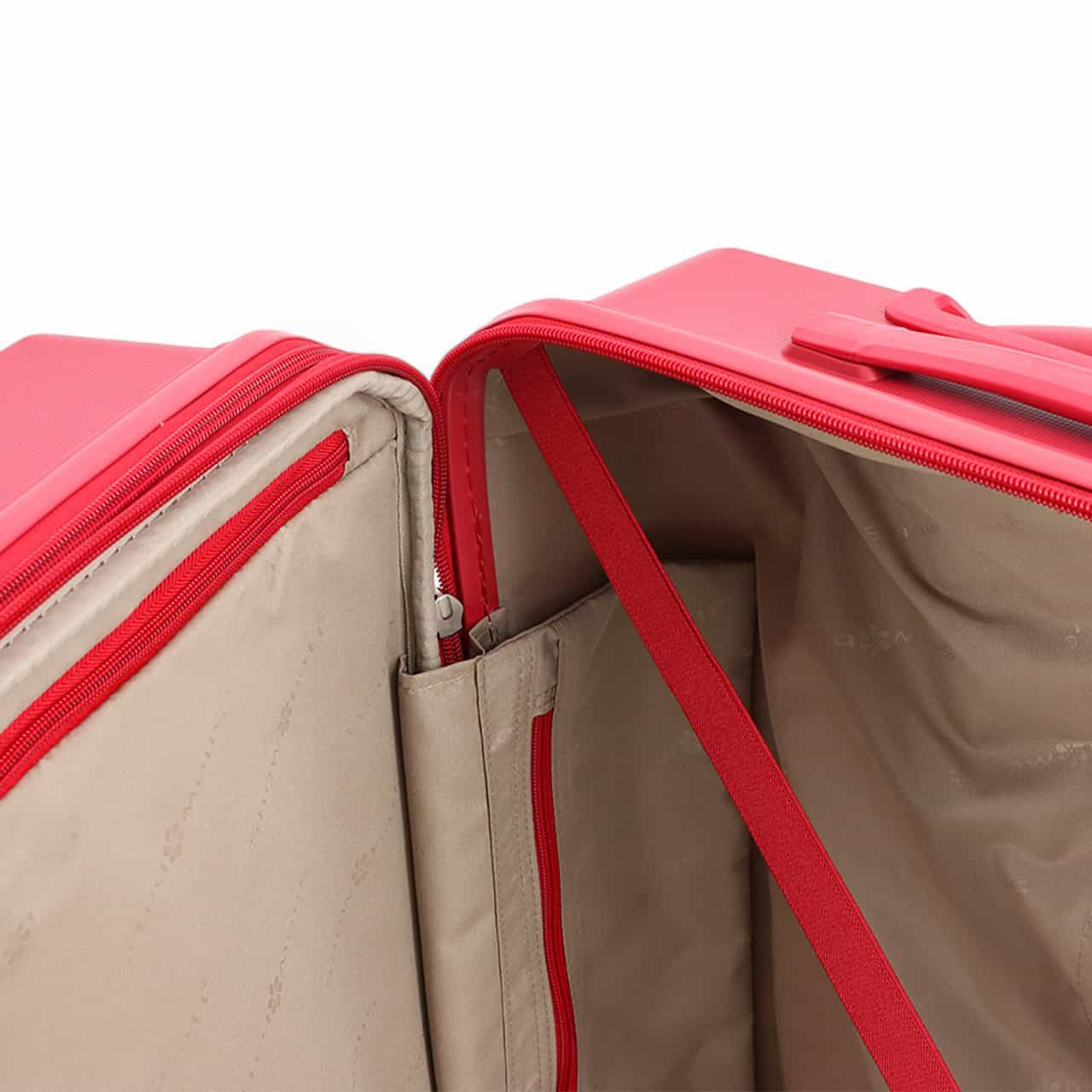 vue detail fermeture de la vue de face de la valise rigide 65 cm extensible en polypropylène Snowball