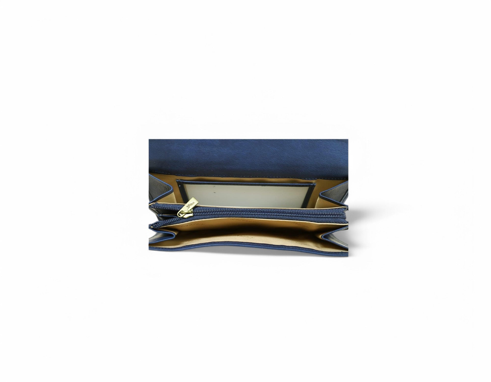 Portefeuille et compagnon en cuir de vachette sauvage Katana bleu 753115A