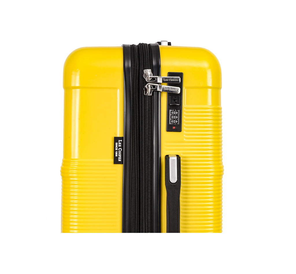 valise rigide moyenne 67 cm en polycarbonate Lee cooper jaune