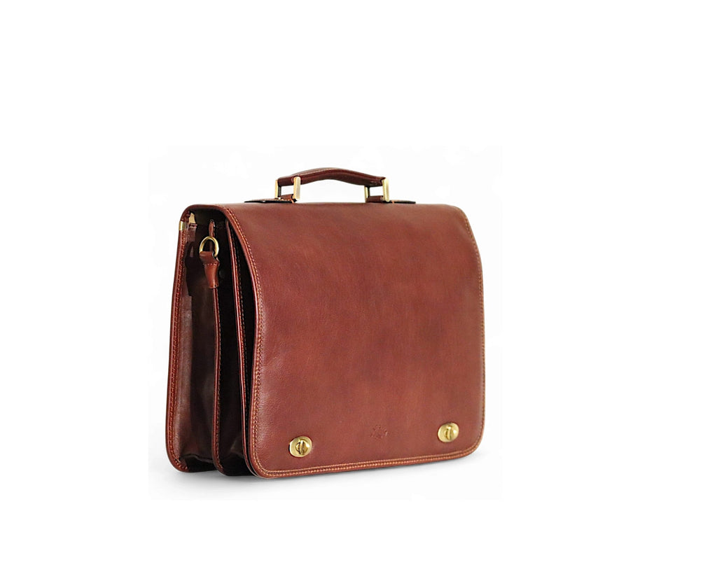Serviette en cuir 2 soufflets Lexington de Katana
