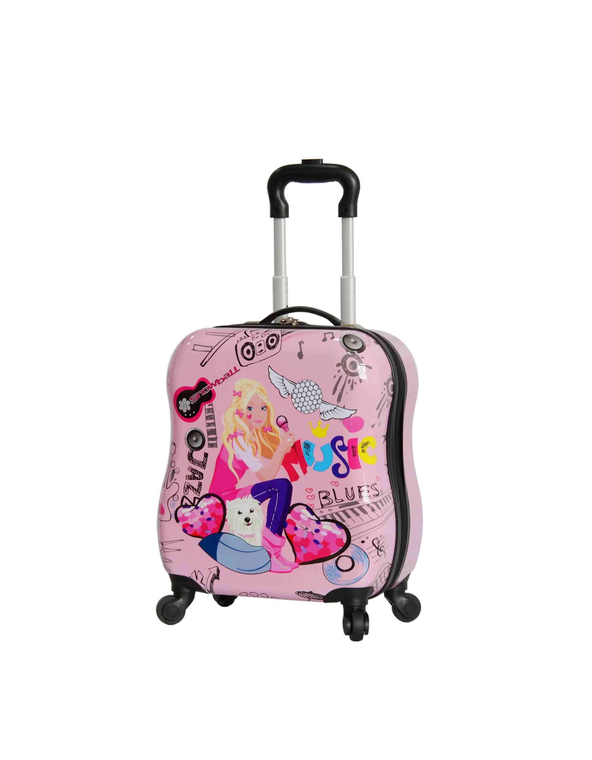 Valise enfant format low cost rose "Musik"