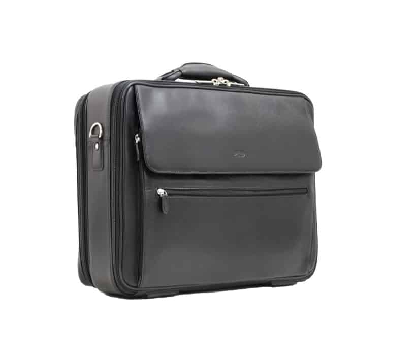 pilot case en cuir noir katana