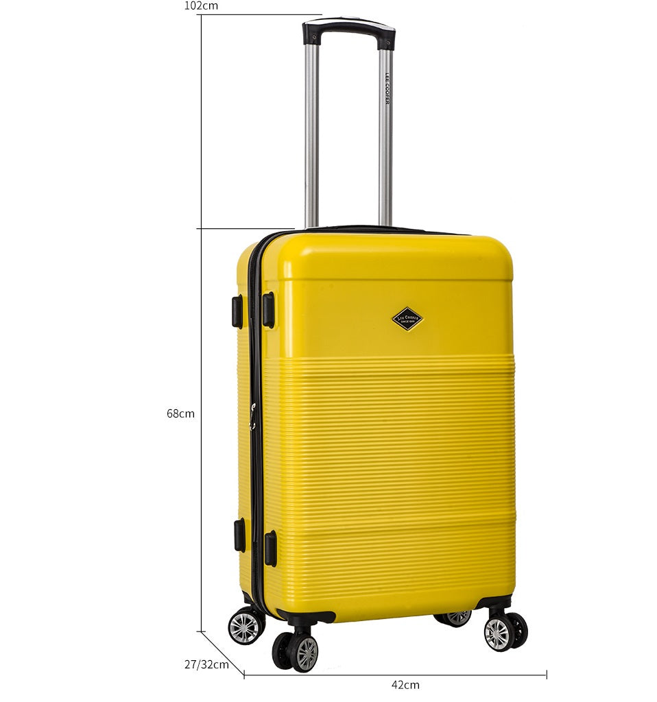 valise rigide moyenne 67 cm en polycarbonate Lee cooper jaune