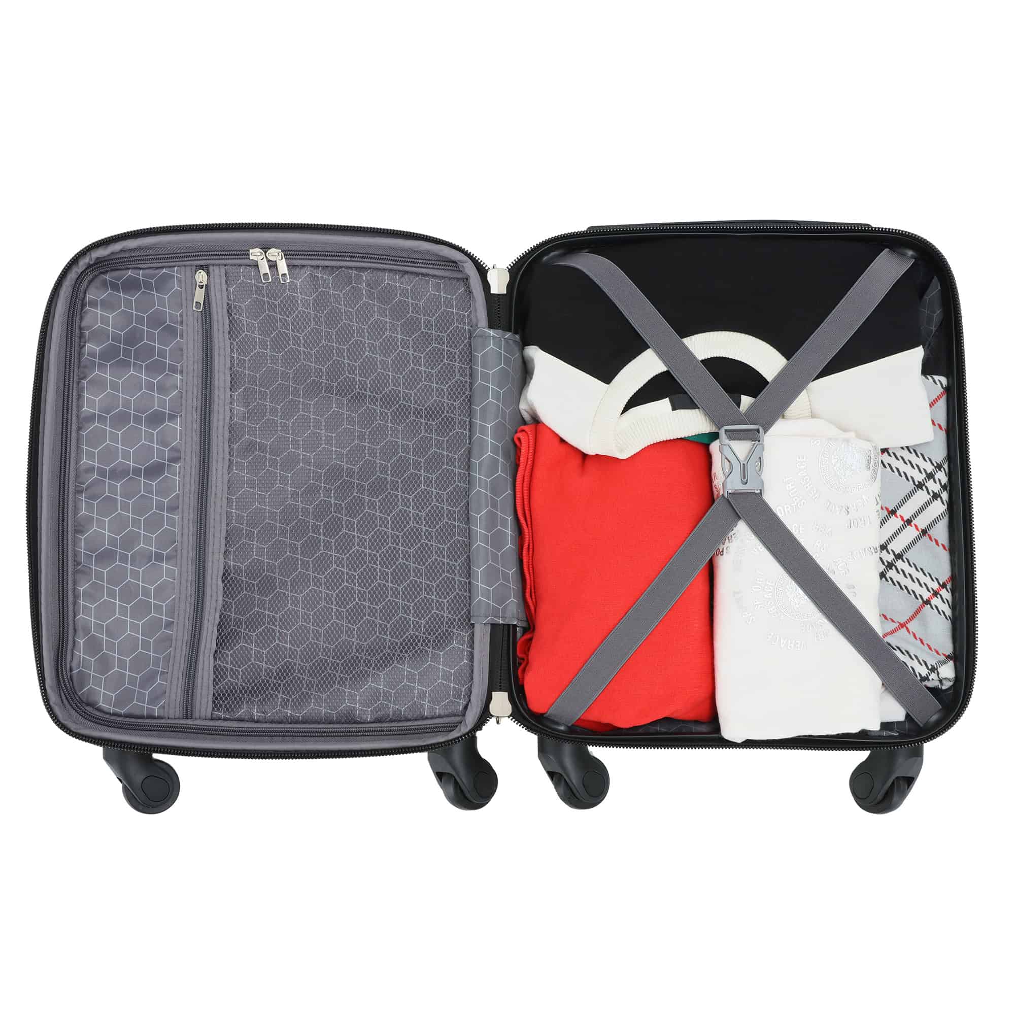 valise cabine sous siege easyjet 45x33x20 cm blanc- vue de intérieur